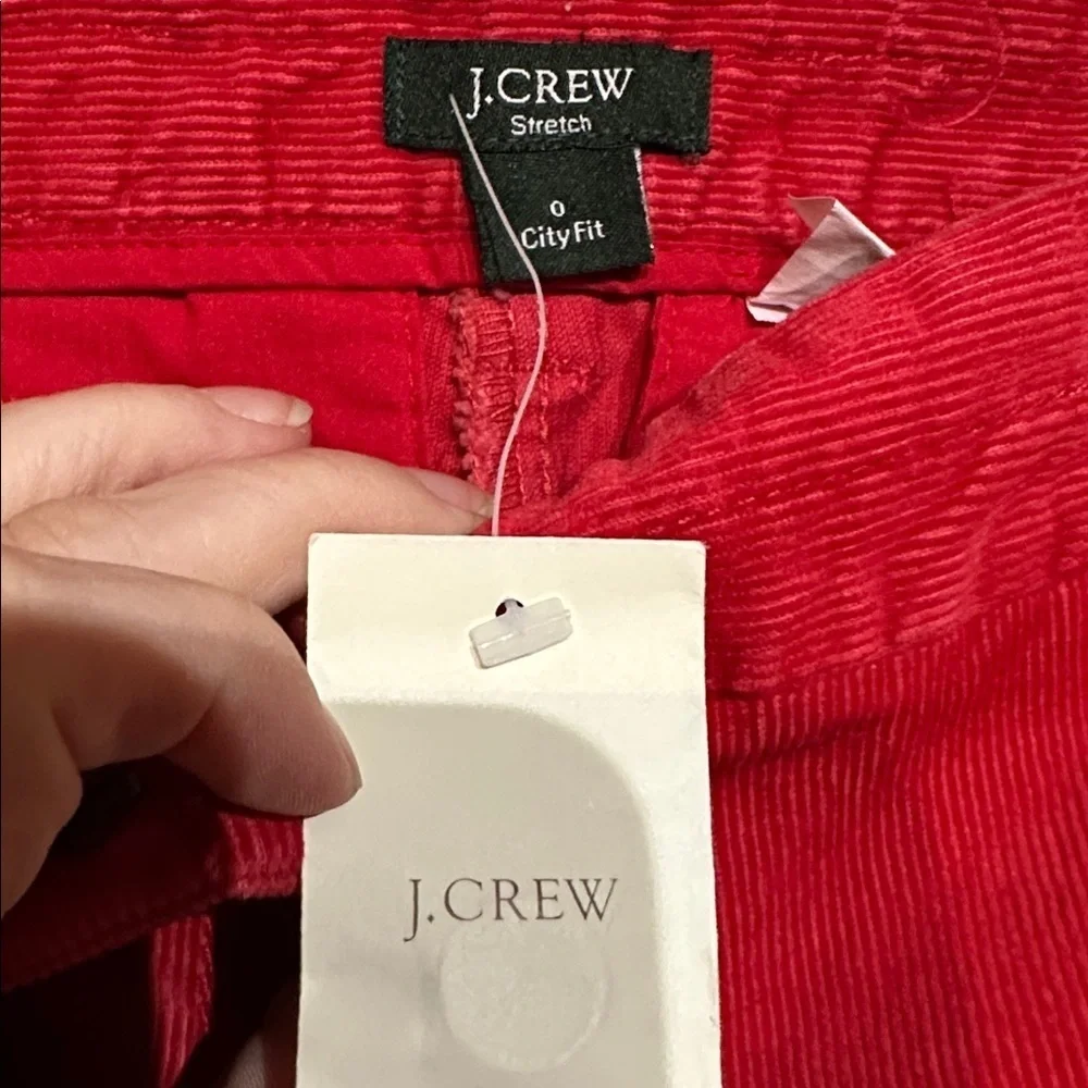 J. Crew Vibrant Red Corduroy Pants city fit